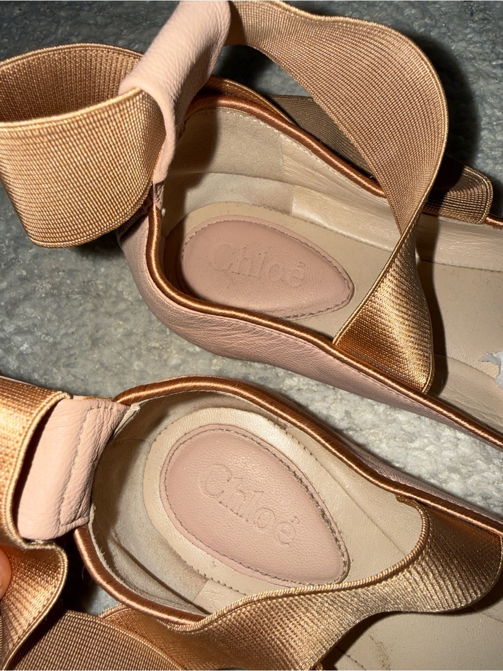 Chloe women’s Ballet Flats in Blush with Satin Cross Straps - Picture 4 of 9